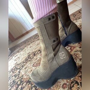 Dark green Shin-High Women's Boots